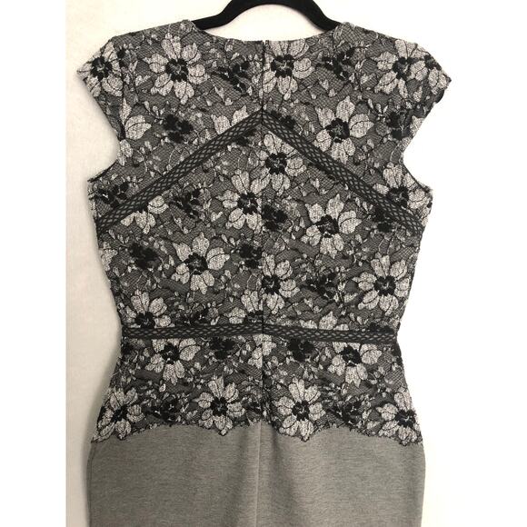 Ann Taylor Petite Women's 4P Fitted Cap Sleeve Dress Gray NEW - Picture 5 of 6